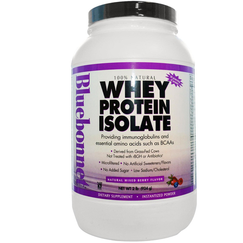 Bluebonnet Nutrition Whey Protein Isolada 100% Natural Frutas Silvestres 924g