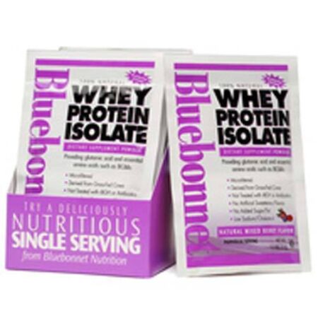 Bluebonnet Nutrition 100% Natural Whey Proteína Isolate Powder, Baga mista - 8 Packets