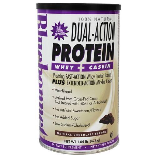 Bluebonnet Nutrition Proteína em Pó 100% Natural Ação Dupla Chocolate 476g