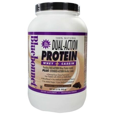 Bluebonnet Nutrition, Proteína em Pó 100% Natural Dual Action, Chocolate - 952 g (2.1 lbs)