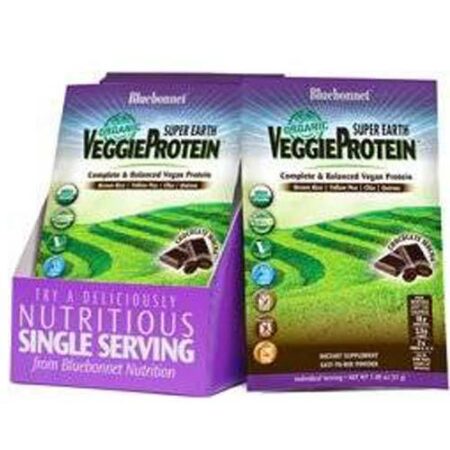 Bluebonnet Nutrition Super Earth Orgânico VeggieProteína Powder, Mocha de chocolate - 8 Packets