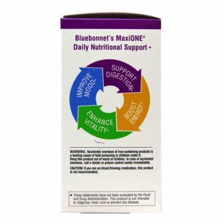 Bluebonnet Nutrition MAXI One® Multivitamínico com Ferro - 90 Cápsulas: Energia e Bem-Estar Diário - Imagem 4