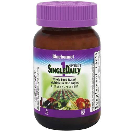 Bluebonnet Nutrition Super Earth Single Daily Multinutrient Formula com Ferro - 30 Caplets: Vitamina Completa para o Dia a Dia