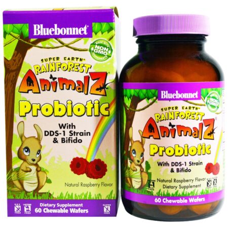 Bluebonnet Nutrition Super Earth Rainforest Animalz Probiotic - 60 Chewable Wafers