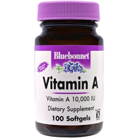 Bluebonnet Nutrition, Vitamina A 10,000 IU - 100 Cápsulas em Gel