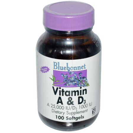 Bluebonnet Nutrition Vitamina A & D3 - 100 Cápsulas em Gel