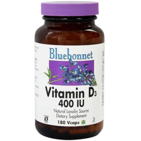 Bluebonnet Nutrition Vitamina D3 - 400 IU - 180 Cápsulas Vegetarianas