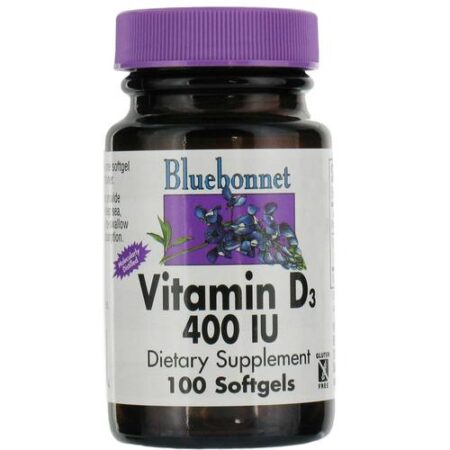 Bluebonnet Nutrition Vitamina D3 - 400 IU - 100 Cápsulas em Gel