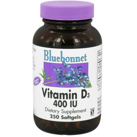 Bluebonnet Nutrition Vitamina D3 - 400 IU - 250 Cápsulas em Gel