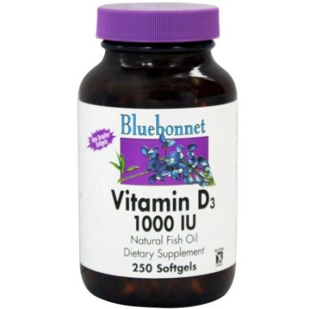 Bluebonnet Nutrition, Vitamina D3 1,000 IU - 250 Cápsulas em Gel