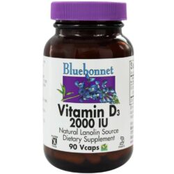 Bluebonnet Nutrition Vitamina D3 2.000 UI - 90 Cápsulas Vegetarianas - Essencial para Ossos e Imunidade