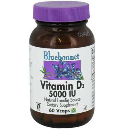 Bluebonnet Nutrition, Vitamina D3 5,000 IU - 60 Cápsulas Vegetarianas