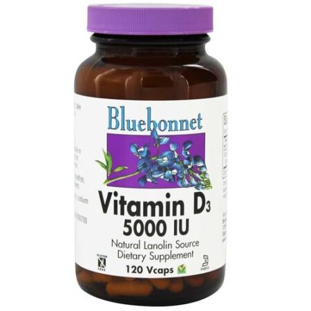 Bluebonnet Nutrition, Vitamina D3 5,000 IU - 120 Cápsulas Vegetarianas