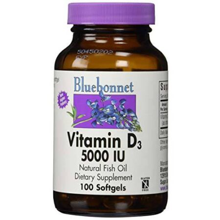 Bluebonnet Nutrition, Vitamina D3 5,000 IU - 100 Cápsulas em Gel