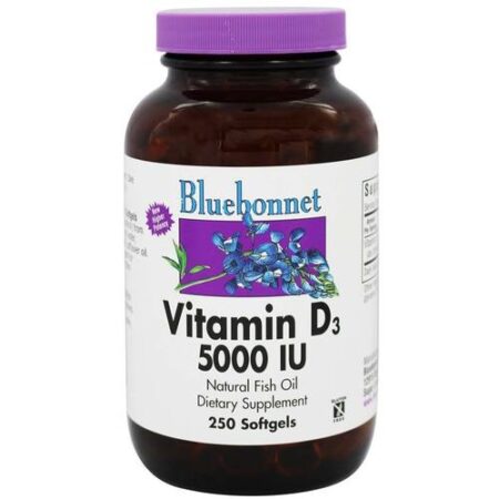 Bluebonnet Nutrition Vitamina D3 - 5,000 IU - 250 Cápsulas em Gel