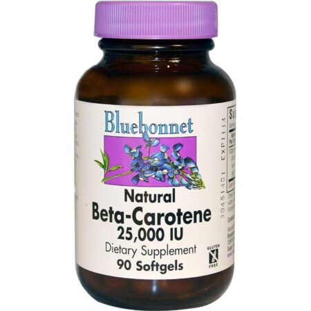 Bluebonnet Nutrition, Beta-Caroteno Natural - 25,000 UI - 90 Cápsulas em Gel