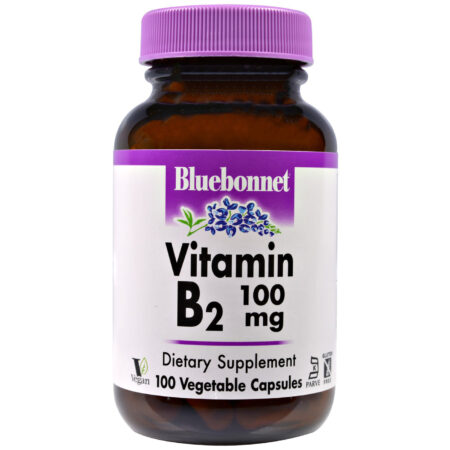 Bluebonnet Nutrition, Vitamina B2 100 mg - 100 Cápsulas Vegetarianas