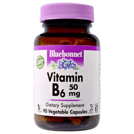 Bluebonnet Nutrition, Vitamina B-6 - 50 mg - 90 Cápsulas Vegetarianas