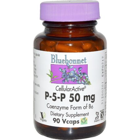 Bluebonnet Nutrition, P-5-P - 50 mg - 90 Cápsulas Vegetais