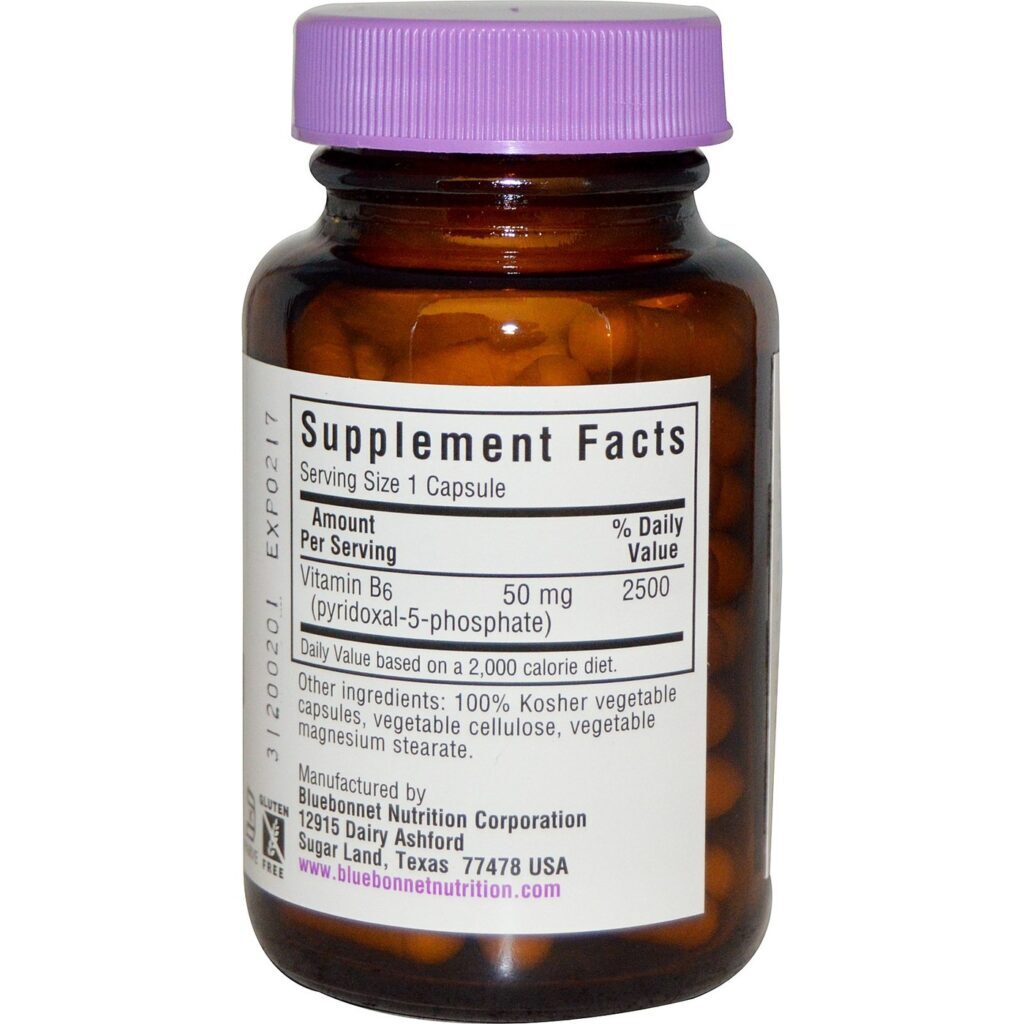 Bluebonnet Nutrition P-5-P 50mg 90 Cápsulas Vegetais: Piridoxal-5-Fosfato para Saúde e Bem-Estar - Imagem 2