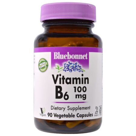 Bluebonnet Nutrition, Vitamina B-6 100 mg - 90 Cápsulas Vegetarianas