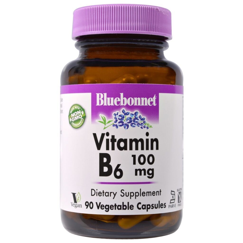 Bluebonnet Nutrition Vitamina B-6 100 mg - 90 Cápsulas Vegetarianas para o Bem-Estar no Brasil