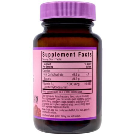 Bluebonnet Nutrition Metilcobalamina 1.000 mcg - Vitamina B12 Mastigável 60 Comprimidos - Imagem 2