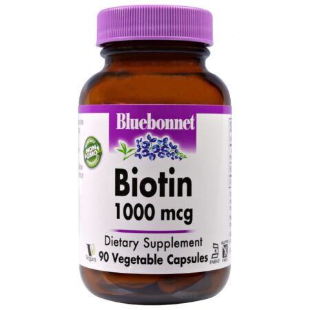 Bluebonnet Nutrition Biotin - 1,000 mcg - 90 Cápsulas Vegetarianas