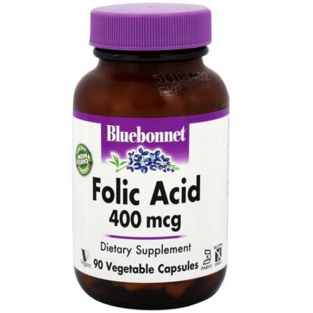 Bluebonnet Nutrition, Ácido Fólico 400 mcg - 90 Cápsulas Vegetarianas