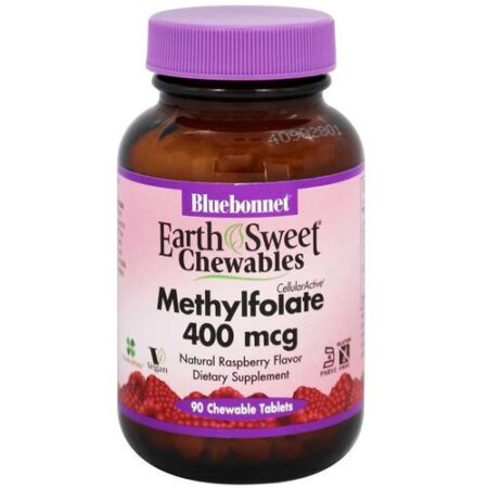 Bluebonnet Nutrition, EarthSweet® - Metilfolato 400 mcg - 90 Comprimidos Mastigáveis