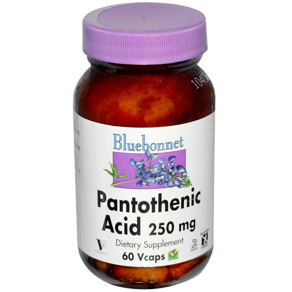 Ácido Pantotênico Bluebonnet Nutrition 250 mg - 60 Cápsulas Vegetarianas