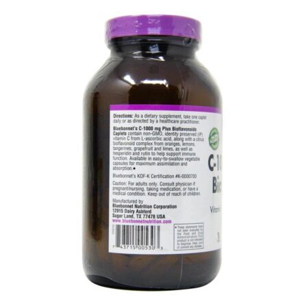 Bluebonnet Nutrition Vitamina C-1000 mg com Bioflavonóides - 180 Cápsulas - Imagem 2