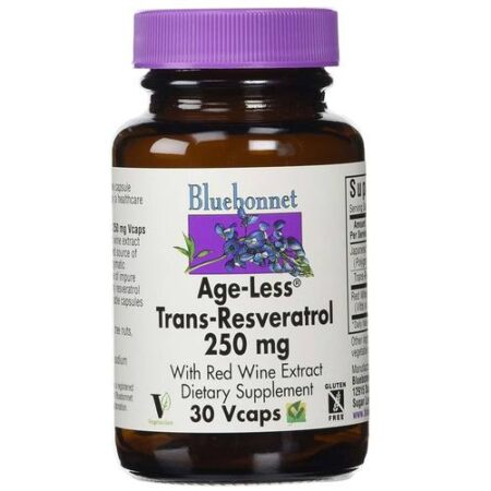 Bluebonnet Nutrition, Age-Less® - Trans-Resvertrol 250 mg - 30 Cápsulas Vegetarianas