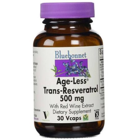 Bluebonnet Nutrition Age-Less Trans-Resvertrol - 500 mg - 30 Cápsulas Vegetarianas