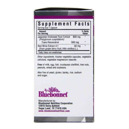 Bluebonnet Nutrition, Age-Less Trans-Resvertrol - 500 mg - 60 Cápsulas Vegetarianas - Image 3