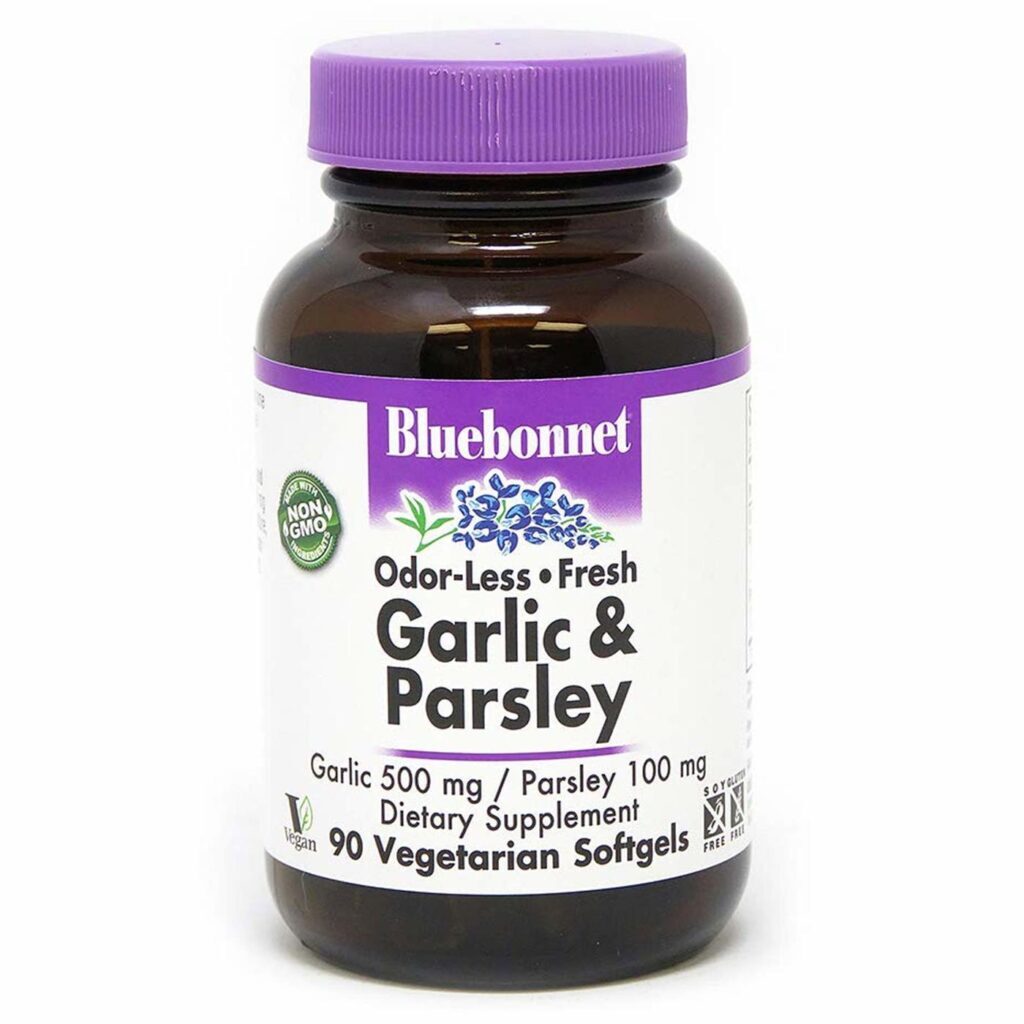 Bluebonnet Nutrition Alho e Salsa - 90 Softgels: Saúde Cardiovascular e Imunidade