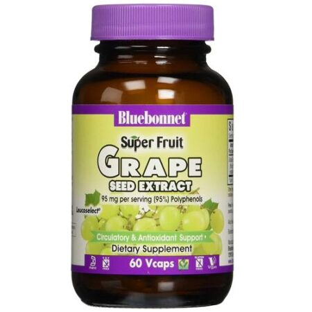 Bluebonnet Nutrition Super Fruit Grape Seed Extract - 95 mg - 60 Cápsulas Vegetarianas