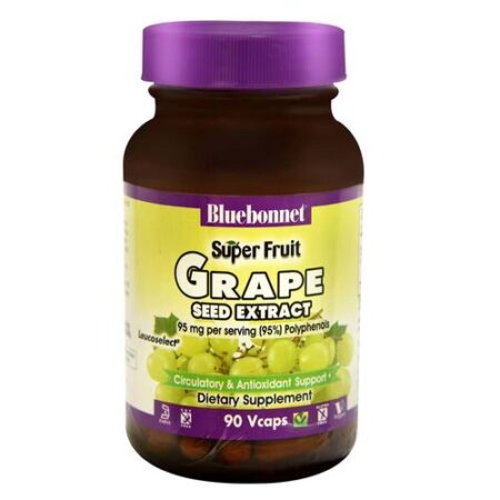 Bluebonnet Nutrition Super Fruit Grape Seed Extract - 95 mg - 90 Cápsulas Vegetarianas