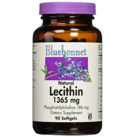 Bluebonnet Nutrition, Lecitina Natural 1365 mg - 90 Cápsulas em Gel