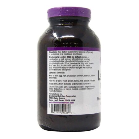 Bluebonnet Nutrition, Lecitina Natural 1365 mg - 180 Cápsulas em Gel - Image 3