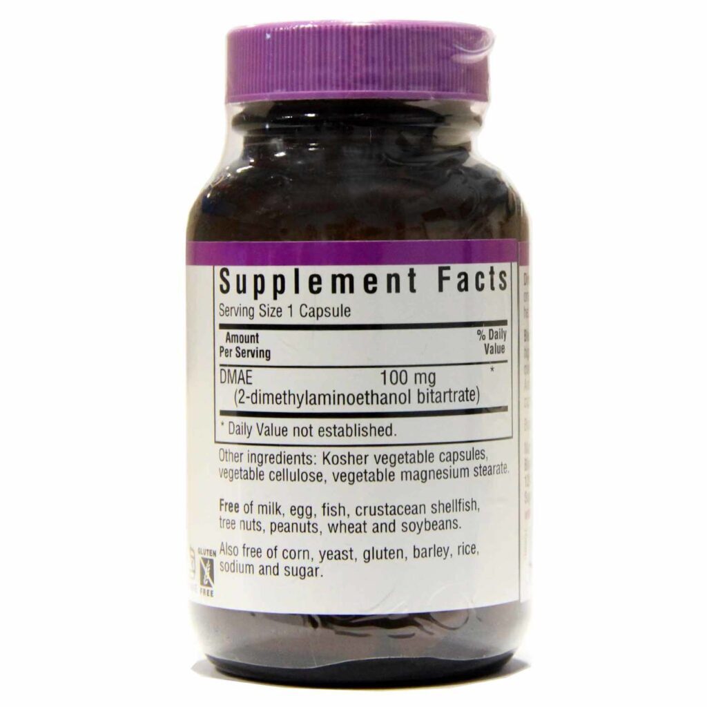 Bluebonnet Nutrition DMAE 100 mg - 50 Cápsulas Vegetarianas: Clareza Mental e Foco Essencial - Imagem 2
