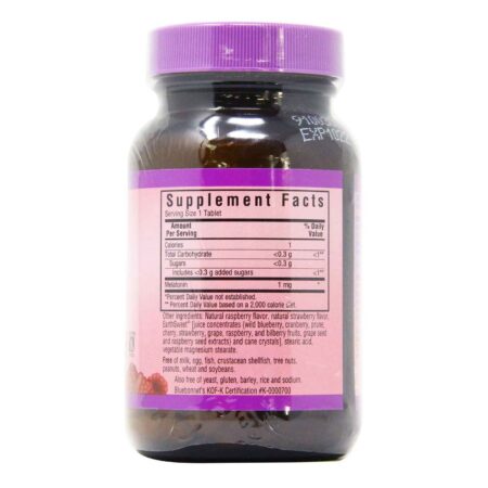 Bluebonnet Nutrition, EarthSweet Melatonina 1 mg, Framboesa - 120 Comprimidos Mastigáveis - Image 2