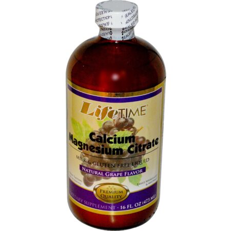 LifeTime Cálcio Magnésio Citrate, Uva Natural - 16 fl oz