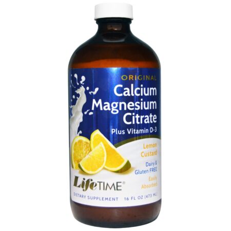 LifeTime Original Cálcio Magnésio Citrate, Creme De Limão - 16 fl oz