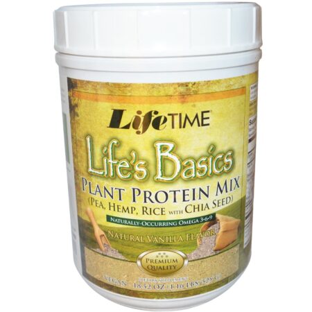 LifeTime Plant Proteína Mix, Baunilha Natural - 18.52 oz