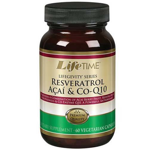 Resveratrol Açaí e CoQ10 LifeTime 60 Cápsulas Veganas: Antioxidação e Energia para Você