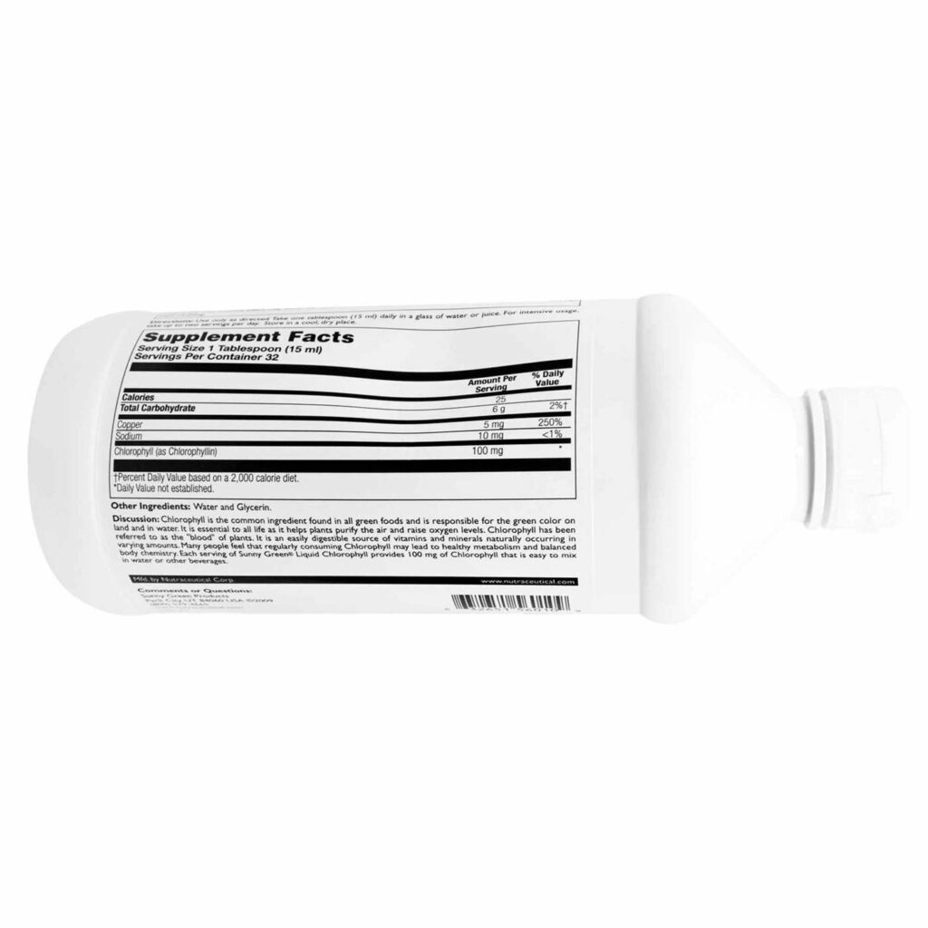 Sunny Green Clorofila Líquida Natural 473 ml (16 fl oz) - Purificação e Vitalidade - Imagem 2
