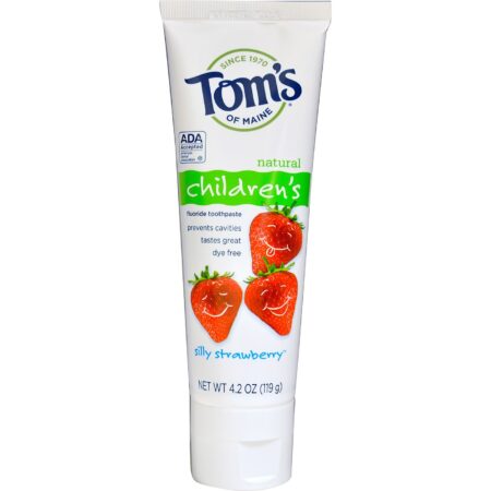 Tom's of Maine, Creme Dental Infantil com Flúor, Morango - 119 g