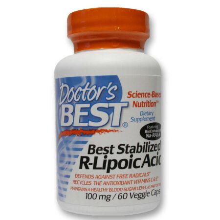 Doctor's Best, Ácido R-Lipóico Estabilizado - 60 Cápsulas Vegetarianas