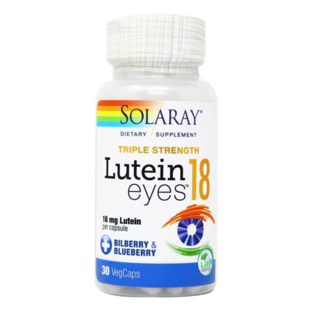 Solaray Olhos luteína 18 mg 30 Cápsulas